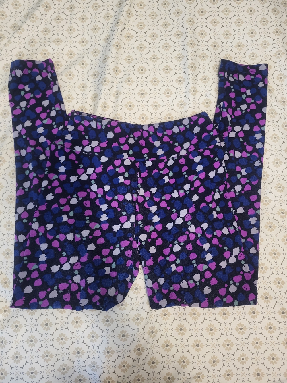 Womens Purple Printed Leggings - Soft Stretch Active Bottoms